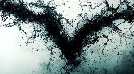 Poster - Abstract Ink Splashes, V Shape