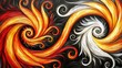 © Biggy - Vibrant Abstract Swirls of Fire and Ice on Dark Background