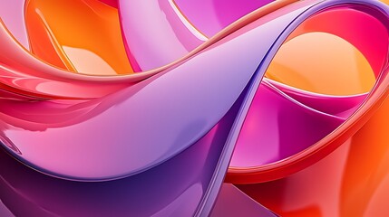 Poster - Abstract swirls, vibrant colors, 3D design