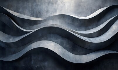 Poster - Abstract wavy dark gray pattern concrete texture background with light spots