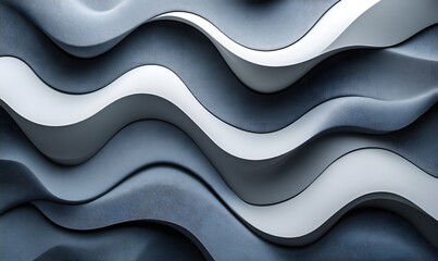 Poster - Abstract wave pattern with textured background and smooth curved shapes