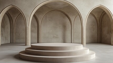 Poster - Beige Archway Podium Display