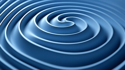 Poster - Blue 3D spiral design radiating outwards from the center, against a blue background
