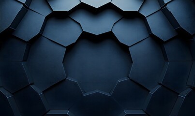 Poster - Abstract geometric dark blue background with textured polygonal shapes pattern