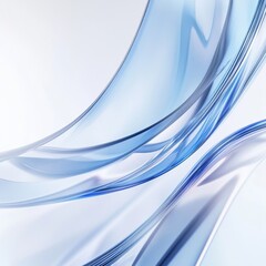 Aufkleber - Abstract Blue Curves: A Symphony of Light and Shadow in a Minimalist Design