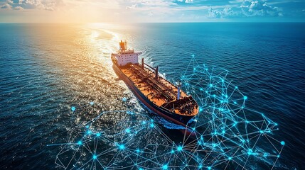 Aufkleber - Cargo Ship, Ocean, Connected