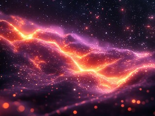 Poster - Cosmic Landscape: A Celestial Canvas of Stars and Galaxies