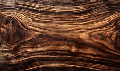 Poster - Rich dark wooden texture with knot and flowing grain design background