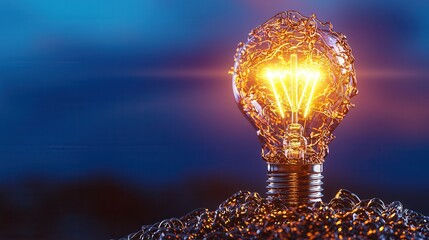 Poster - Glowing Light Bulb Concept A Futuristic Digital of Innovative Radiance Showcasing the Power of Imagination and Creative Visualization