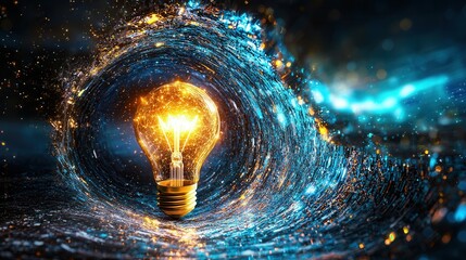 Poster - Radiant Illumination   A Generative Concept Featuring a Luminous Energy Burst Representing Transformative Potential