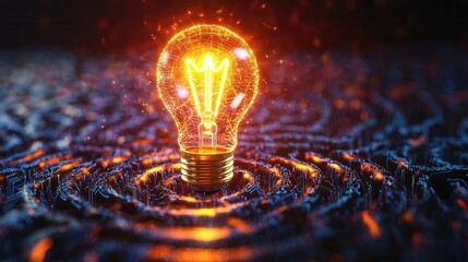 Poster - Illuminating Digital Maze with Neon Pathways and Glowing Radiance A futuristic and visually captivating image showcasing a high tech labyrinth of luminous pathways radiant energy