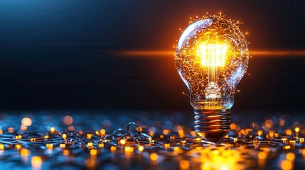 Poster - A captivating and visually stunning image depicting a mesmerizing maze like design filled with a dazzling array of glowing incandescent light bulbs