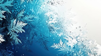Poster - Elegant Frost Patterns Blend Into a Serene Icy Background Creating a Tranquil Digital Space