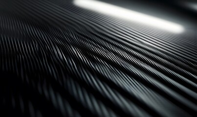 Poster - Wavy and sleek carbon fiber texture abstract with subtle light reflection
