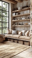 Poster - Cozy Reading Nook by Big Window