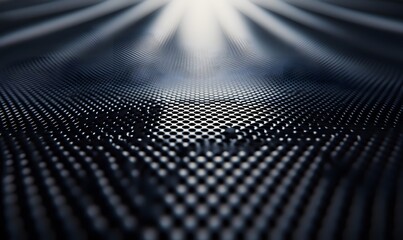 Poster - Abstract Metal Texture with Perforated Holes and Light Beams Perspective