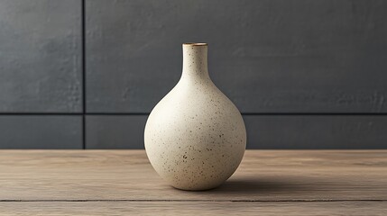 Aufkleber - Cream Vase on Wood Table