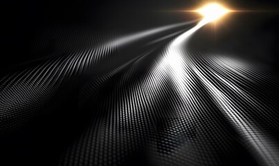 Poster - Abstract Light Stream on Woven Carbon Fiber Background with Lens Flare