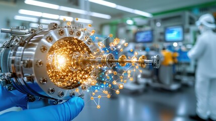 Poster - An advanced fuel processing unit featuring intricate high tech and components showcasing the innovation and efficiency powering industrial progress and sustainable energy solutions