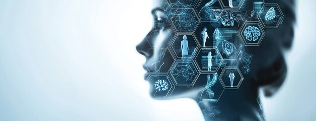 Poster - The concept of a doctor with a virtual globe healthcare network connection represents the future of science and medical innovation through sustainable smart services and solutions in global research
