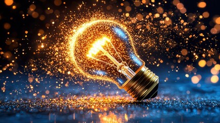 Poster - Fiery Digital Maze of Abstract Lights and Sparks Created with Generative technology showcasing a dynamic vibrant and captivating digital artwork that combines elements of technology innovation