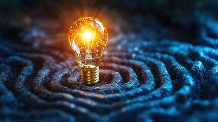 Poster - Illuminating the Path through an Intricate Labyrinth of Radiant Possibilities A Captivating Visual Metaphor for the Creative Innovative and Transformative Power of Ideas and