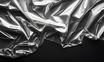 Poster - Abstract silver foil texture on dark background creates a modern look