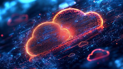 Poster - Digital Cloud Network Background
