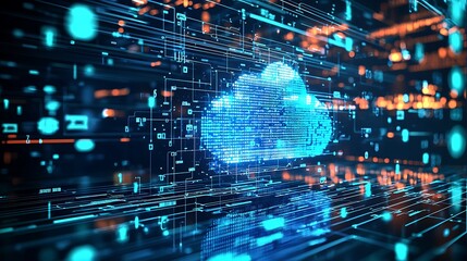 Poster - Digital Cloud Concept, Data Network