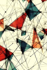 Poster - Abstract geometric design with angular shapes and textured overlays