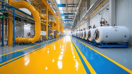 Poster - industrial pipes and tanks processing food waste in an eco friendly facility automation efficiency a