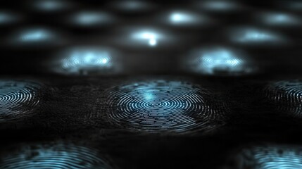 Poster - intricate black fingerprint maze forming a complex mesmerizing digital abstract art pattern with swi