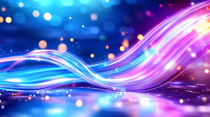 Leinwandbilder - Flowing lines of vivid colors intertwine to form a captivating display of light, creating a sense of movement and energy against a mesmerizing background