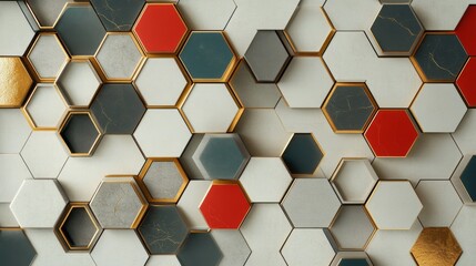 Poster - Exploring hexagonal patterns art gallery visual artwork urban environment abstract design interconnected shapes