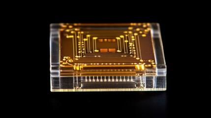 Poster - Capturing semiconductor nano circuit laboratory high-resolution image scientific environment close-up view advanced technology