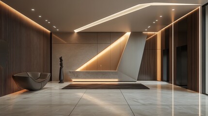 Aufkleber - Creating a minimalist abstract entryway modern home interior design guide contemporary space sharp angles and clean lines