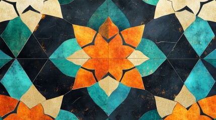 Poster - Creating modern islamic tile design contemporary studio digital art minimalist environment aesthetic view geometric concepts