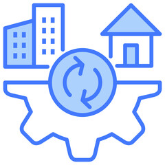 Poster - Hybrid Work Blue Icon