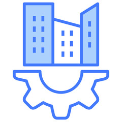 Poster - Office Building Blue Icon