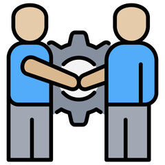 Poster - Shake Hands Lineal Color Icon