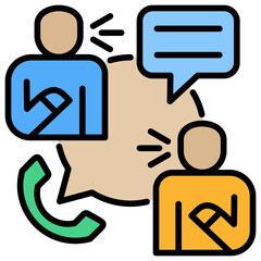 Poster - Communications Lineal Color Icon