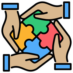 Poster - Puzzle Lineal Color Icon