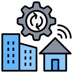 Poster - Hybrid Work Lineal Color Icon