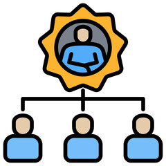 Poster - Organization Lineal Color Icon