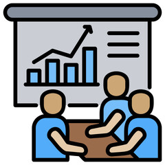 Poster - Statisctics Lineal Color Icon