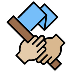 Poster - Flag Lineal Color Icon