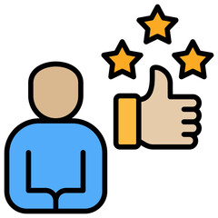 Poster - Rating Lineal Color Icon