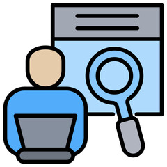 Poster - Job Search Lineal Color Icon