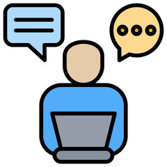 Poster - Chat Lineal Color Icon