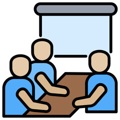 Poster - Meeting Lineal Color Icon
